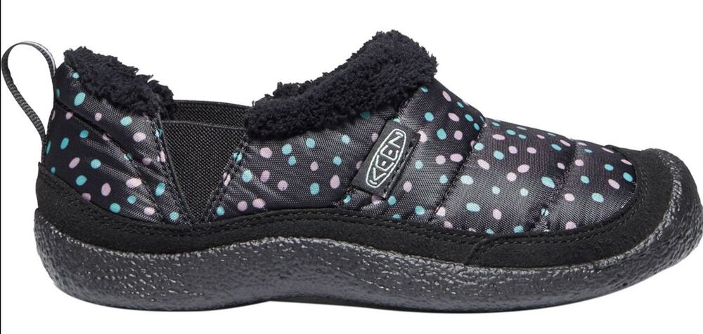 Keen Howser II Slipper Fleece Lined Slip-On Anti-Odor Black Beveled Glass 6